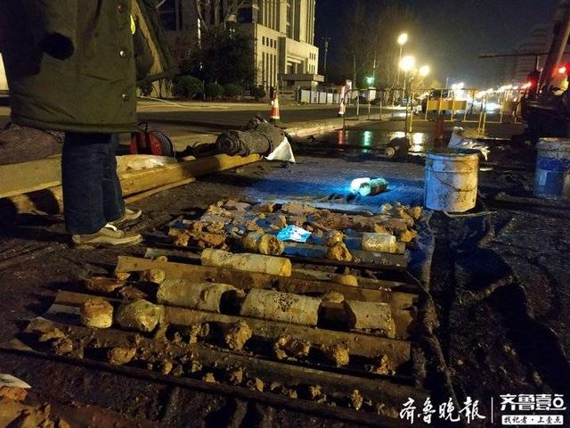 钻探队深夜开进经十路，为济南地铁M3线全面开工打前站