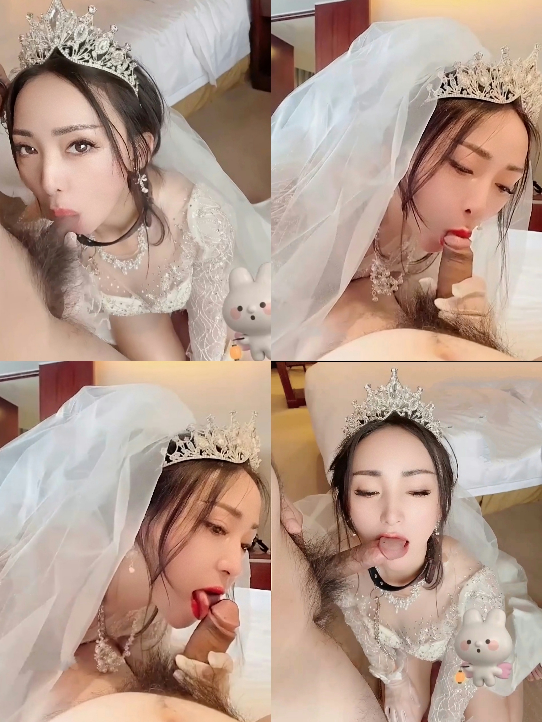 还未到结婚年龄的肥臀婊扮华丽新娘母狗